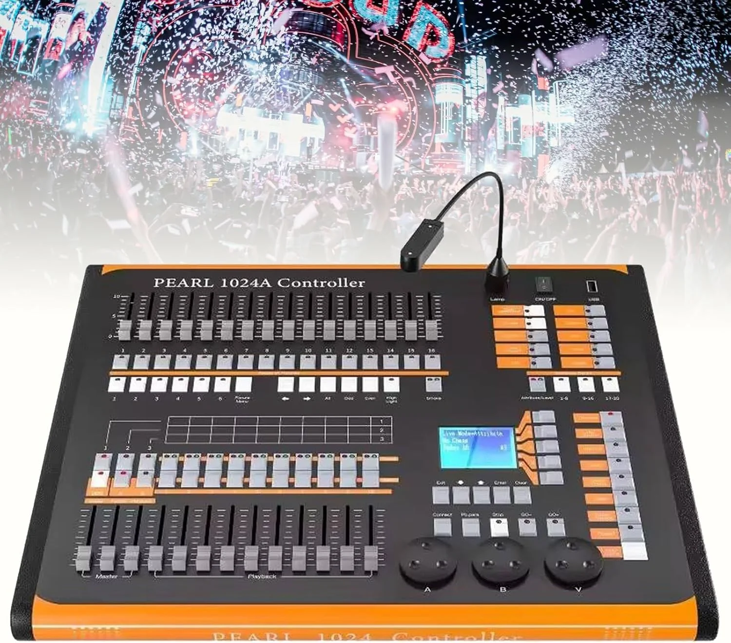 کنترلر نور DMX، کنسول نور صحنه DMX 512 با 1024 کانال، کنترلر نور DJ، برد میکسر نورپردازی صحنه، پشتیبانی از کتابخانه نور R20، 60 صحنه، 96 فیکسچر، کنسول نورپردازی برای مهمانی