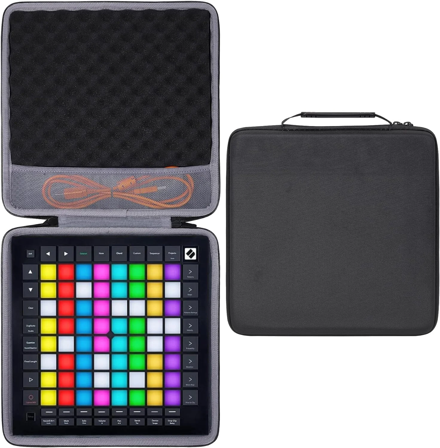 کیف حمل سخت co2CREA مناسب برای کنترلر شبکه ای 64 Novation Launchpad Pro MK3 MIDI، کنترلر DJ Ableton Live (فقط کیف)، مشکی، مناسب Launchpad Pro MK3، کیف برای Launchpad Pro MK3