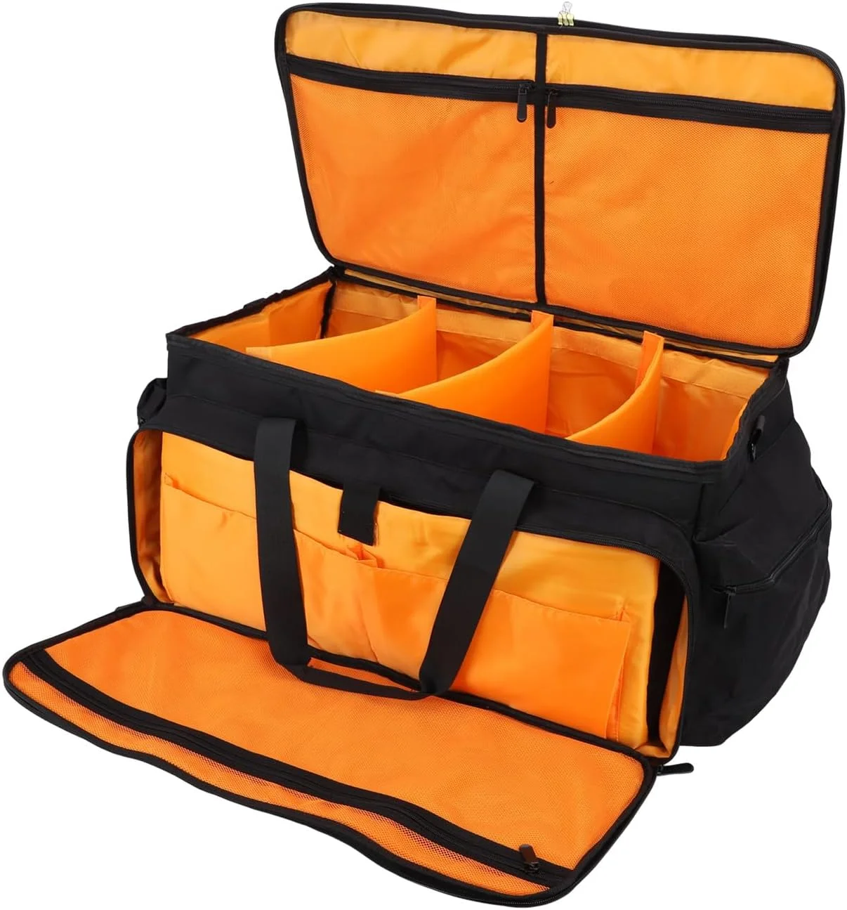 کیف بزرگ کابل DJ، کیف سازمان دهنده فایل کابل DJ مسافرتی با جداکننده های جداشدنی برای تجهیزات و لوازم جانبی موسیقی، کیف حمل و نگهداری برای نوازندگان، حرفه ای