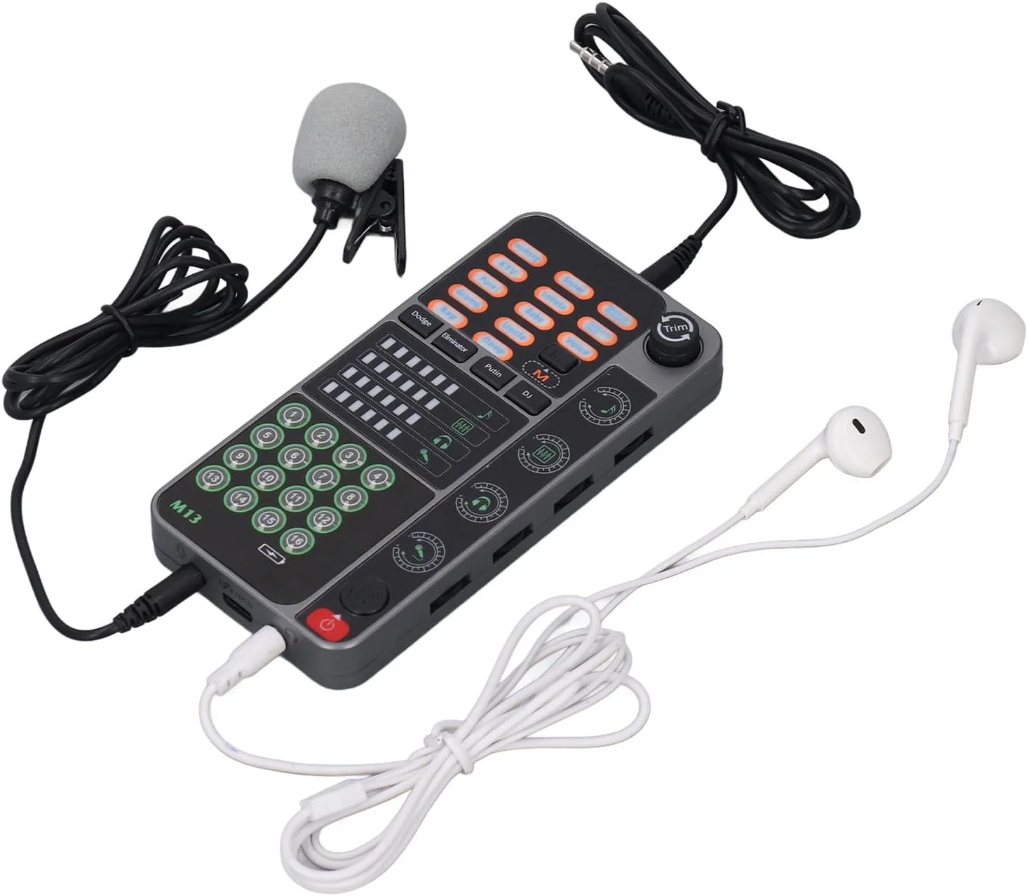 تغییر دهنده صدای دستی Bewinner، مبدل صدای چند منظوره قابل حمل، کارت صدای زنده با کنترلر DJ بلوتوث برای پخش زنده، آواز خواندن و بازی