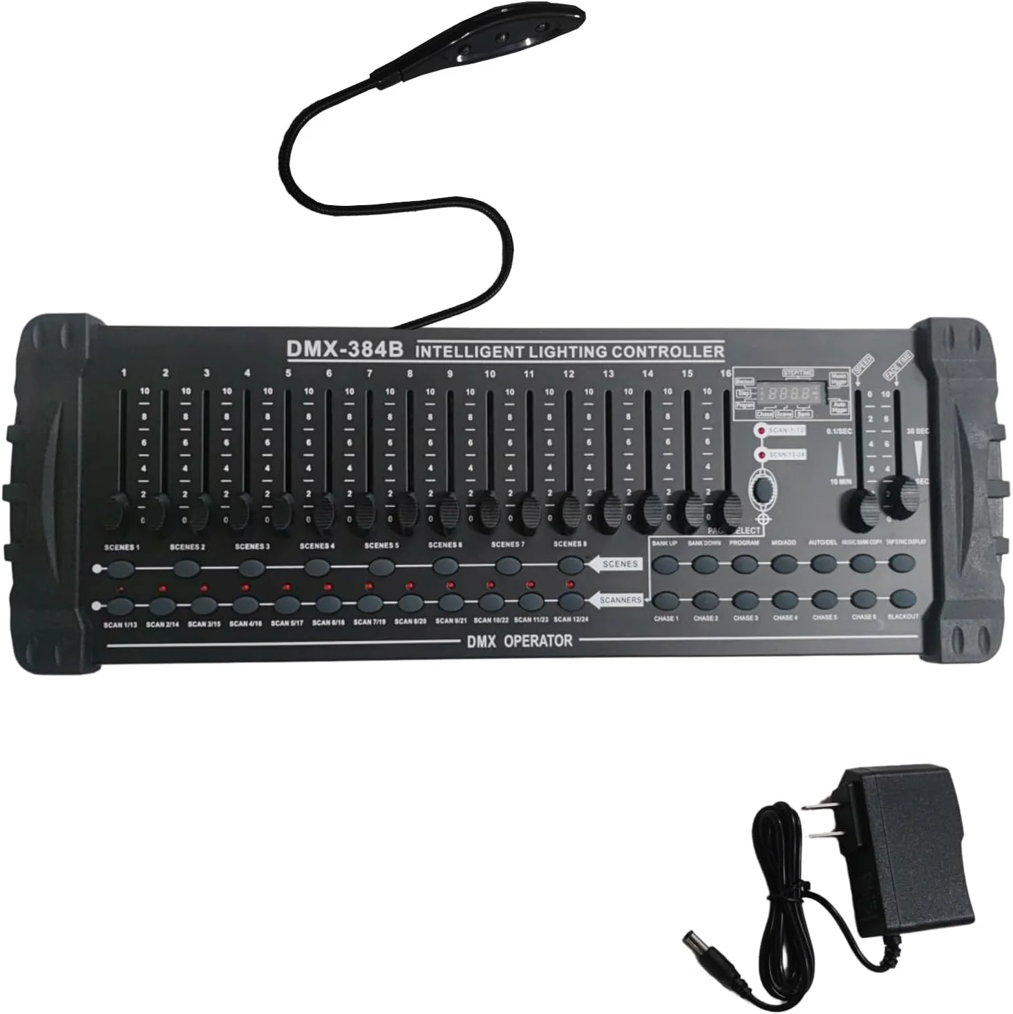 کنترلر DMX512 با 384 کانال، کنترلر DJ با 8x30 صحنه، کنترلر نورپردازی DMX برای نورهای DJ، بار، کلوپ شبانه و کنسول نورپردازی استیج