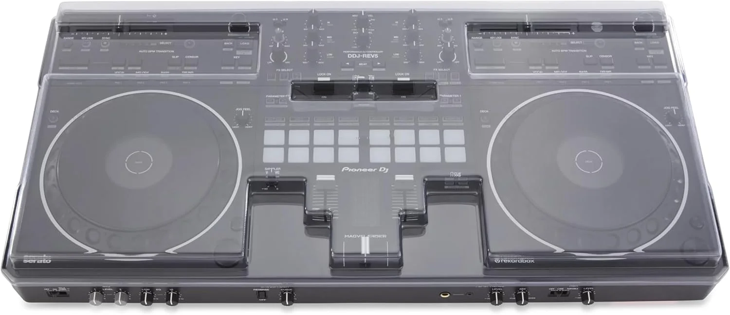 محافظ Decksaver برای Pioneer DJ DDJ-REV5 - درب محافظ پلی کربنات فوق العاده بادوام با رنگ دودی شفاف، ساخت انگلستان - انتخاب دی جی ها برای محافظت بی نظیر - تصویر 2
