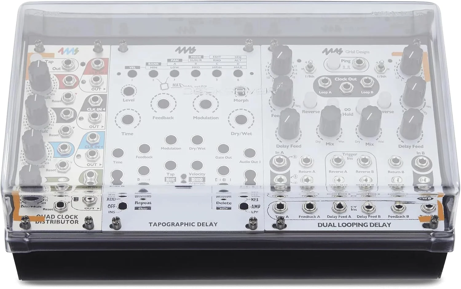 محافظ Decksaver برای 4MS Pod48X - درب محافظ پلی کربنات فوق العاده بادوام با رنگ شفاف دودی، ساخت انگلستان - انتخاب تولیدکنندگان برای محافظت بی نظیر