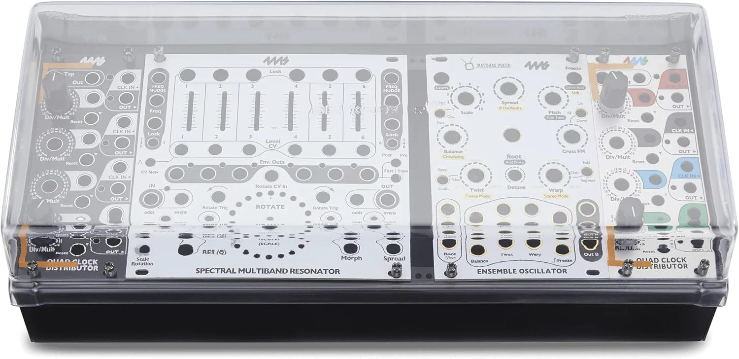 محافظ Decksaver برای 4MS Pod64X - درب محافظ پلی کربنات فوق العاده بادوام با رنگ شفاف دودی، ساخت انگلستان - انتخاب تولیدکنندگان برای محافظت بی نظیر