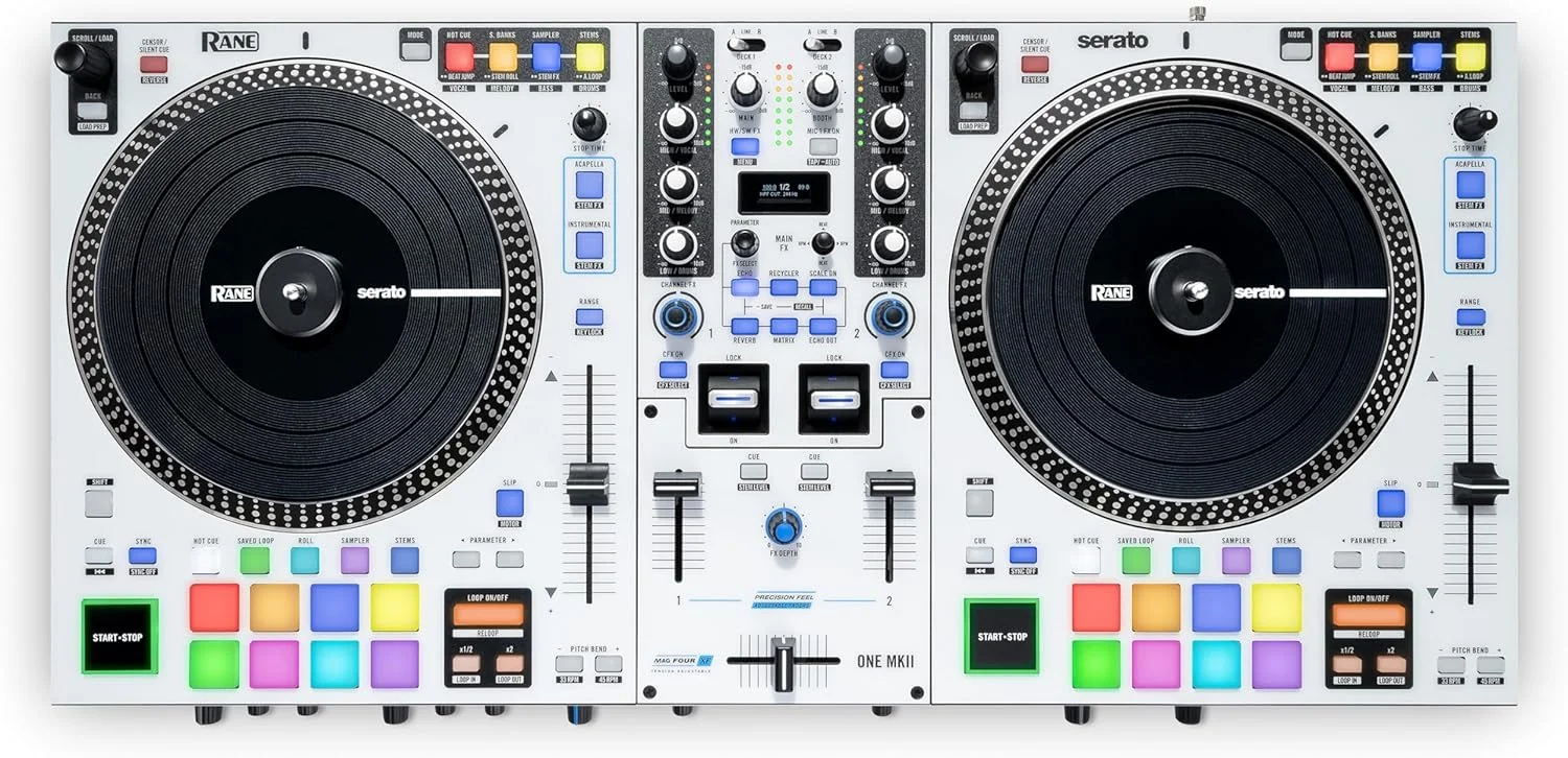 کنترلر دی‌جی موتورایز Serato DJ Pro رین ONE MKII با 2 دک، افکت‌های داخلی و کنترل عمیق Stems برای دی‌جی‌های اسکرچ، کلوپ‌ها و رویدادها