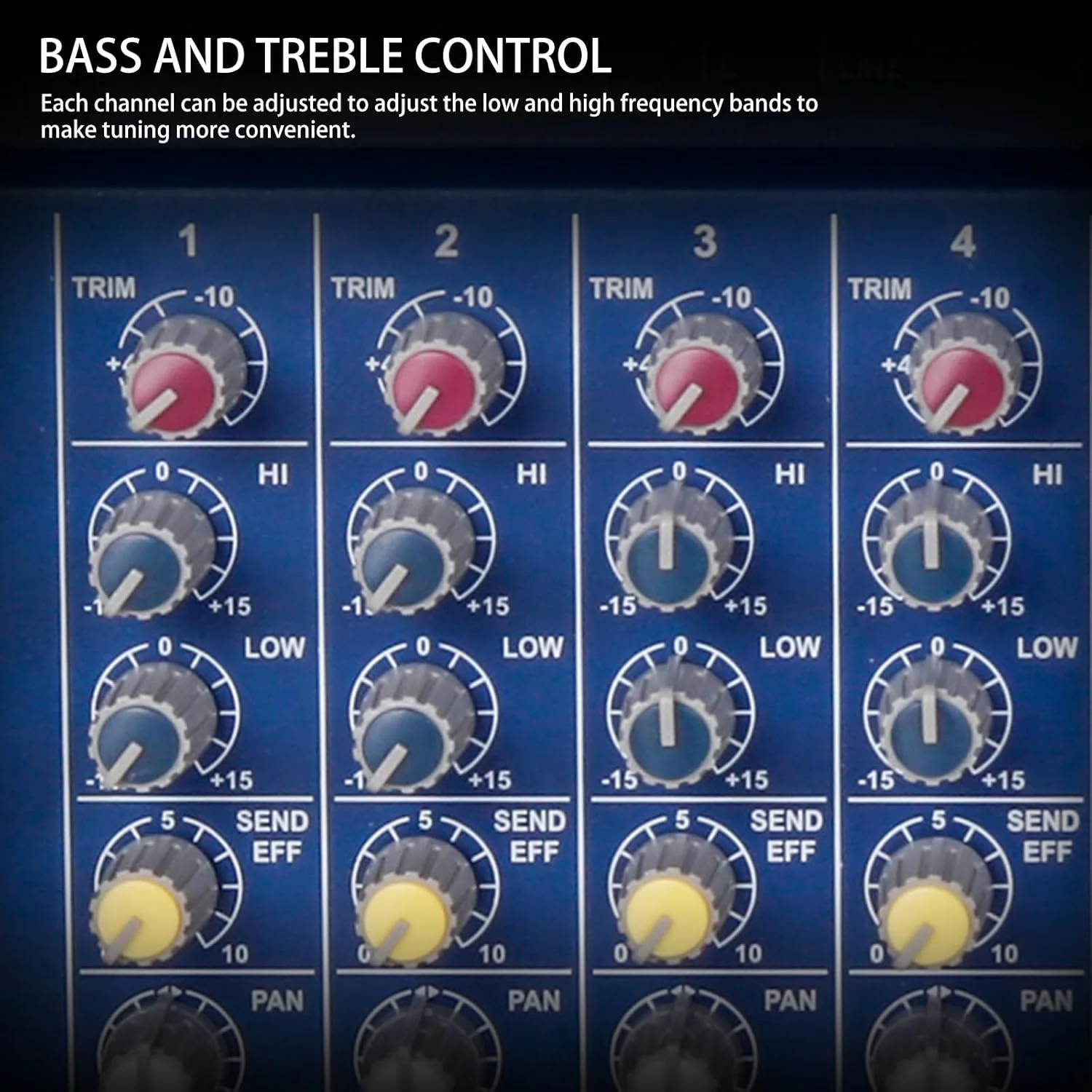 میکسر صدای 4، 6، 8 کاناله، میکسر صدای حرفه ای با نمایشگر LED، اتصال بلوتوث، 16 افکت ریورب، کنسول میکس DJ دیجیتال قابل حمل برای استودیو ضبط DJ KTV (6 کانال)