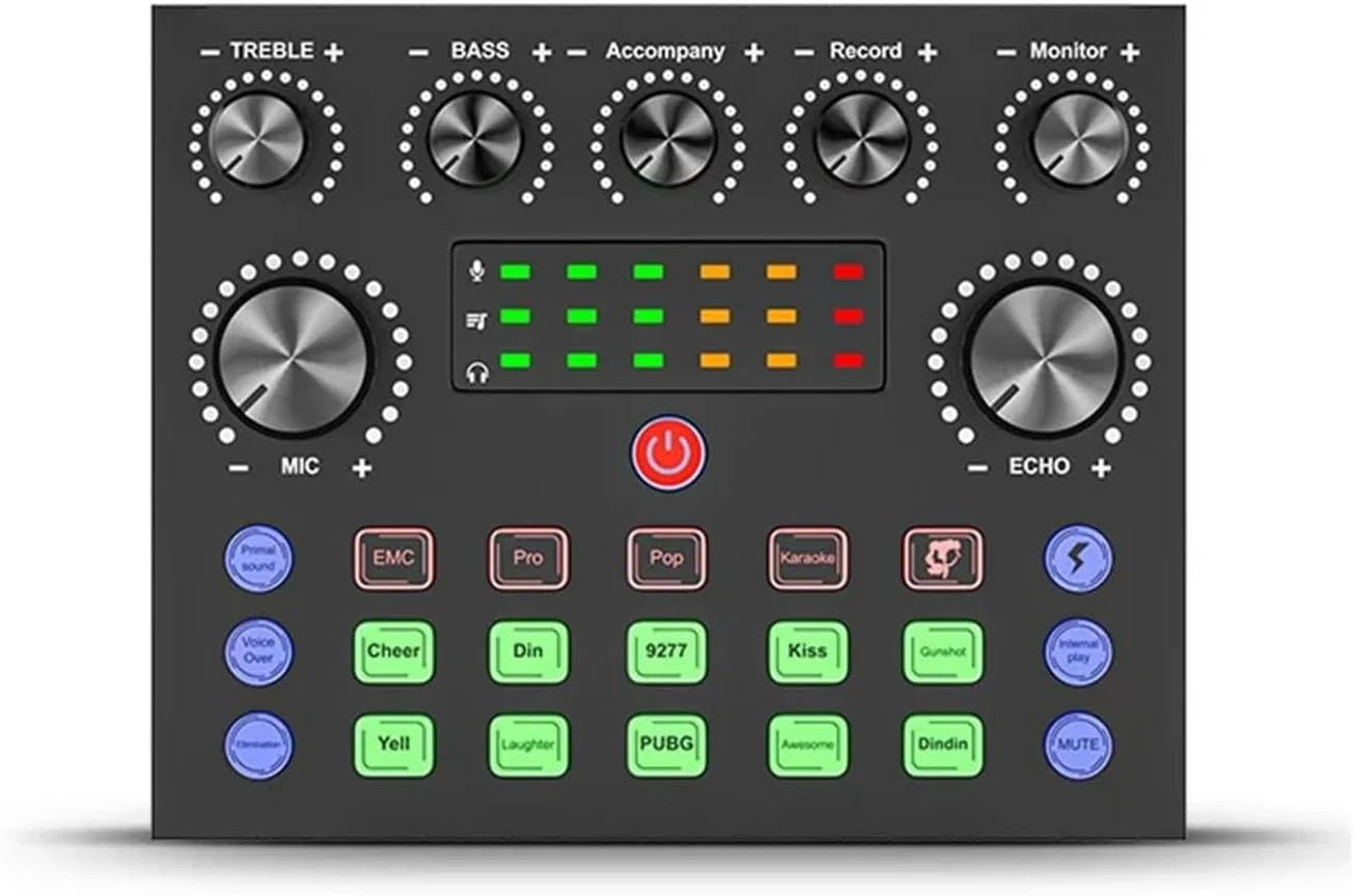 میکسر DJ، کارت صدای میکروفون زنده V8S برای میکسر صدا، برد استریم، ضبط موسیقی، پخش - تصویر 3