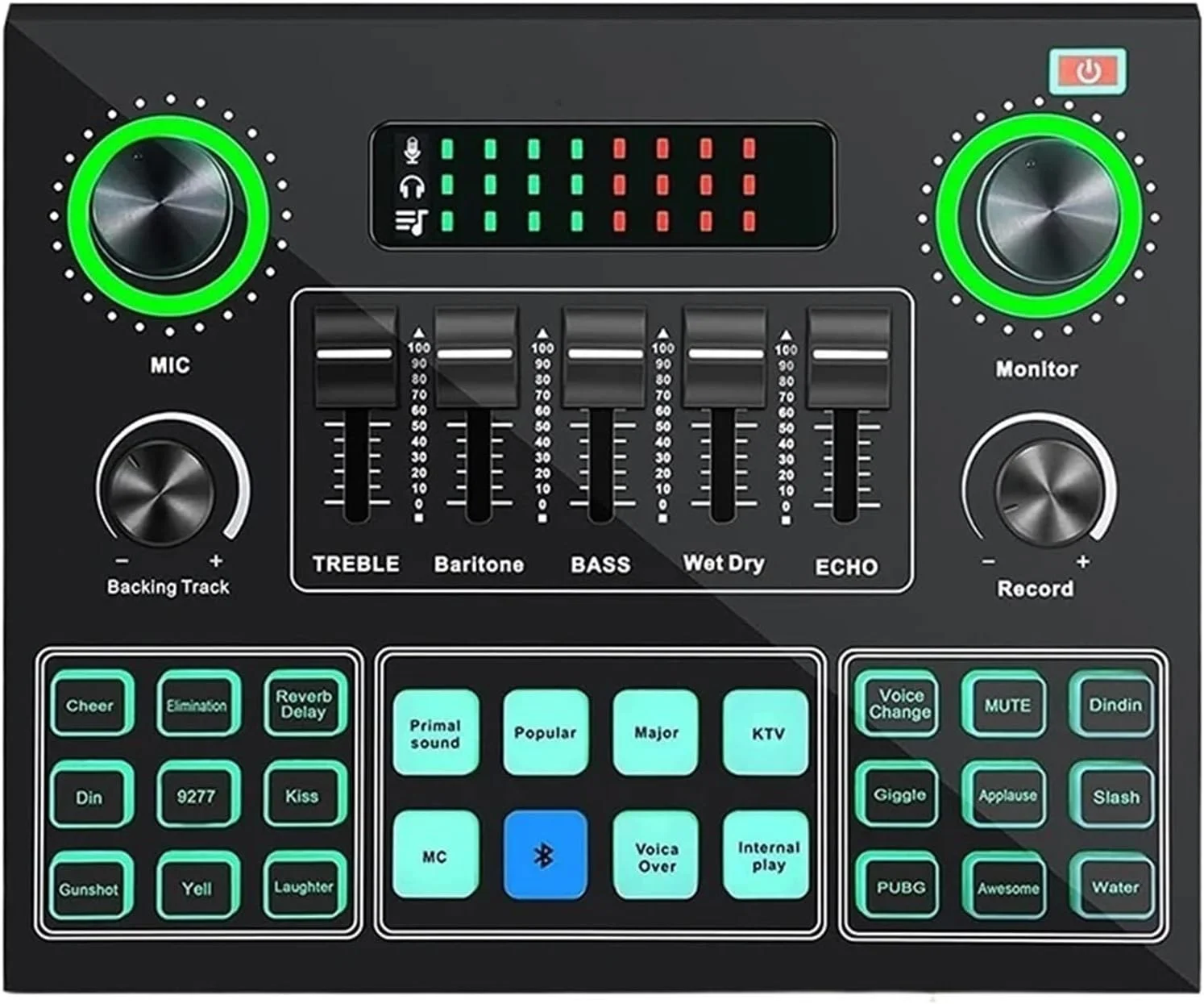 میکسر DJ مدل V9 بلوتوث کارت صدا میکسر صدای استریو با افکت ها و تغییر صدا برای بازی های کامپیوتری تلفن همراه پخش زنده میکسر DJ مدل V9 بلوتوث کارت صدا میکسر صدای استریو با افکت ها و تغییر صدا برای بازی های کامپیوتری تلفن همراه پخش زنده