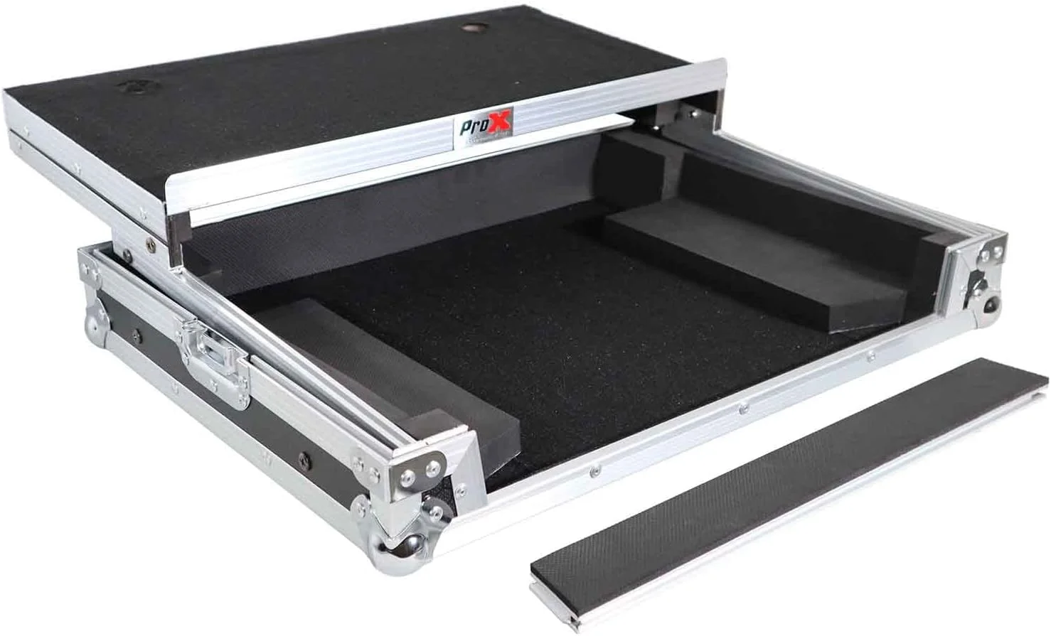 کیف حمل ProX برای کنترلر دیجیتال پایونیر DDJ-SB3 و DDJ-400 به همراه سینی لپ‌تاپ کشویی - طراحی نقره‌ای روی مشکی - X-DDJSB3 LT
