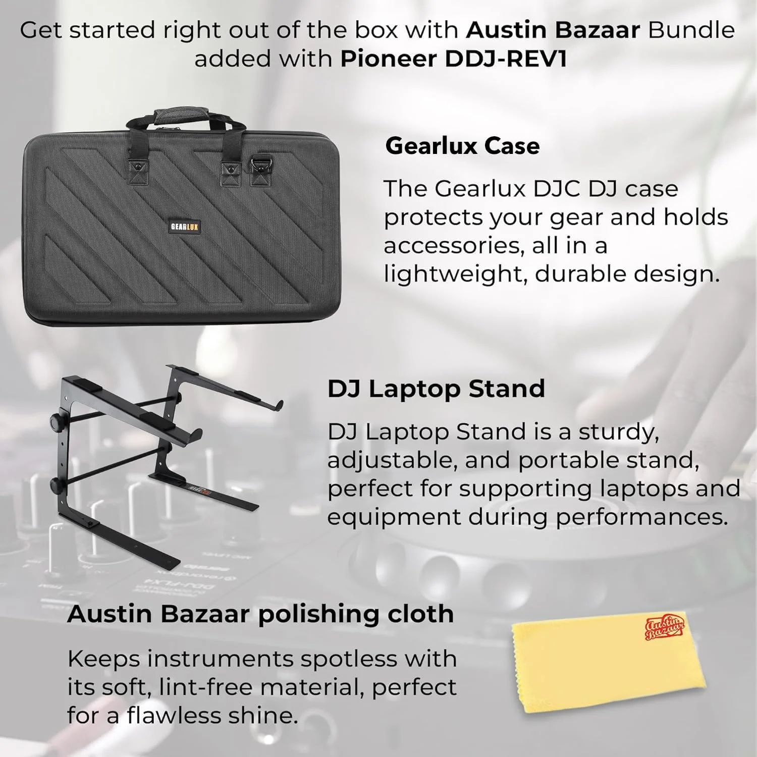 کنترلر دیجی ۲ کاناله پایونیر مدل DDJ-REV1 مناسب استایل اسکرچ برای Serato DJ Lite - مشکی همراه با کیف دیجی، استند لپتاپ و پارچه پولیش آستین بازار کنترلر دیجی ۲ کاناله پایونیر مدل DDJ-REV1 مناسب استایل اسکرچ برای Serato DJ Lite - مشکی همراه با کیف دیجی، استند لپتاپ و پارچه پولیش آستین بازار