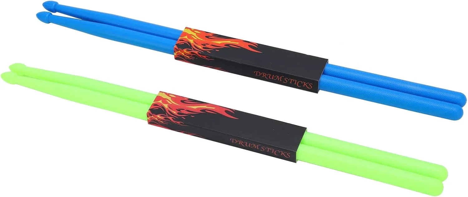 چهار عدد چوب طبل نایلونی 5A با دسته قطره اشکی، صدای شفاف و روشن برای دانش آموزان و مبتدیان، مناسب برای درام های آکوستیک و الکترونیکی