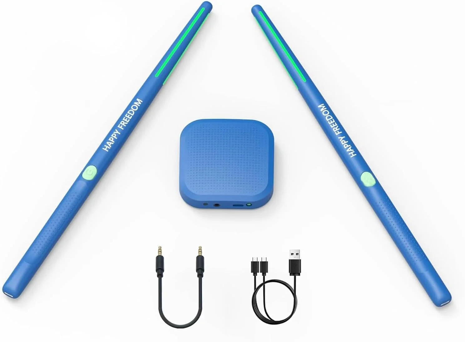 ست درام مجازی قابل حمل، کیت چوب درام مجازی RGB، حسگر حرکتی سه بعدی بدون تاخیر با 8 صدای مختلف، ست درام هوایی الکترونیکی قابل حمل برای خانه