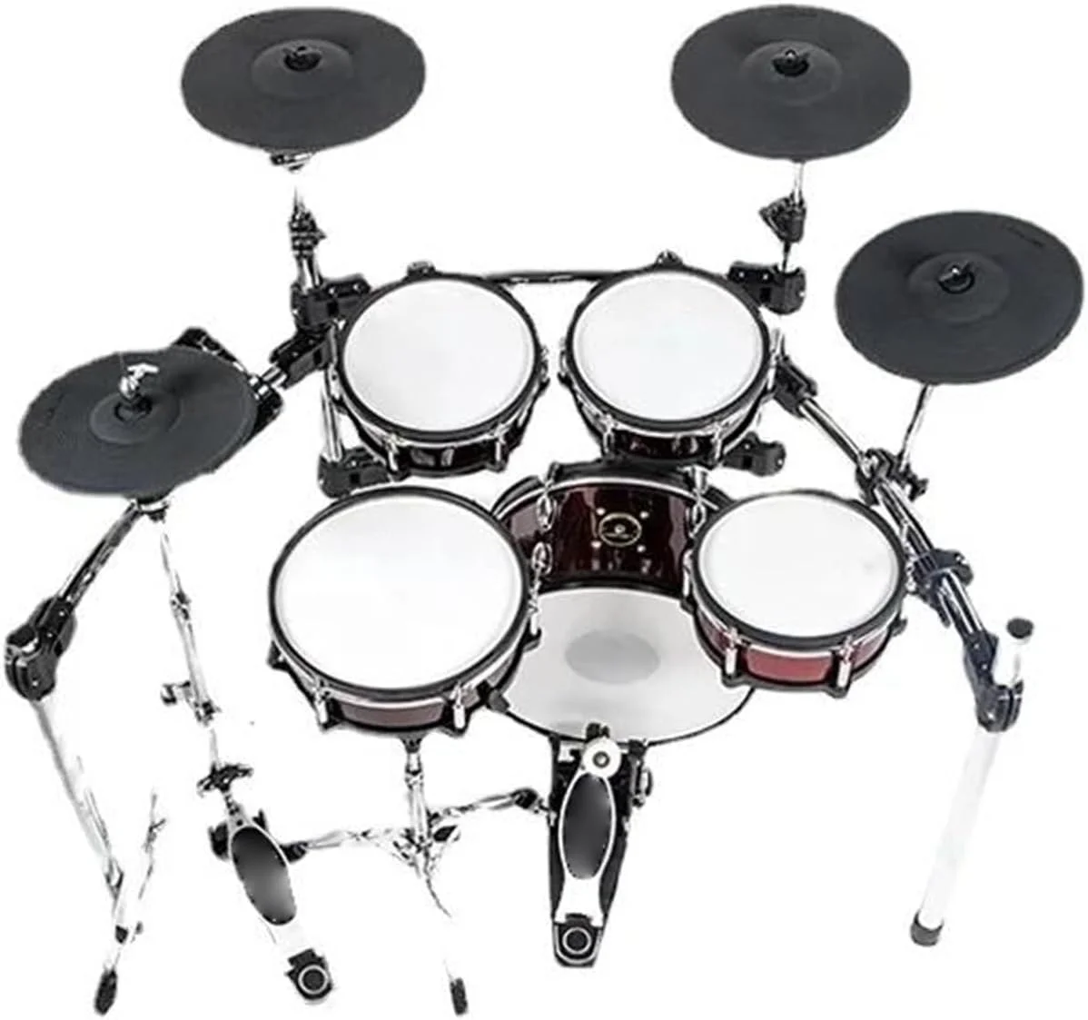 درامز الکترونیکی حرفه ای به سبک آکوستیک، پنج درام، چهار سنج، ساز موسیقی درامز الکترونیکی با پایه درامز آهنی