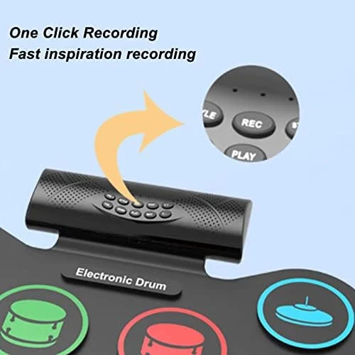 درام الکترونیکی Jectse، پد تمرینی تاشو رنگی برای کودکان، کیت درام قابل شارژ با 2 پدال، مجموعههای متعدد منابع صدای درام، برای تمرین روزانه پرکاشن یا بازیهای موسیقی درام الکترونیکی Jectse، پد تمرینی تاشو رنگی برای کودکان، کیت درام قابل شارژ با 2 پدال، مجموعههای متعدد منابع صدای درام، برای تمرین روزانه پرکاشن یا بازیهای موسیقی