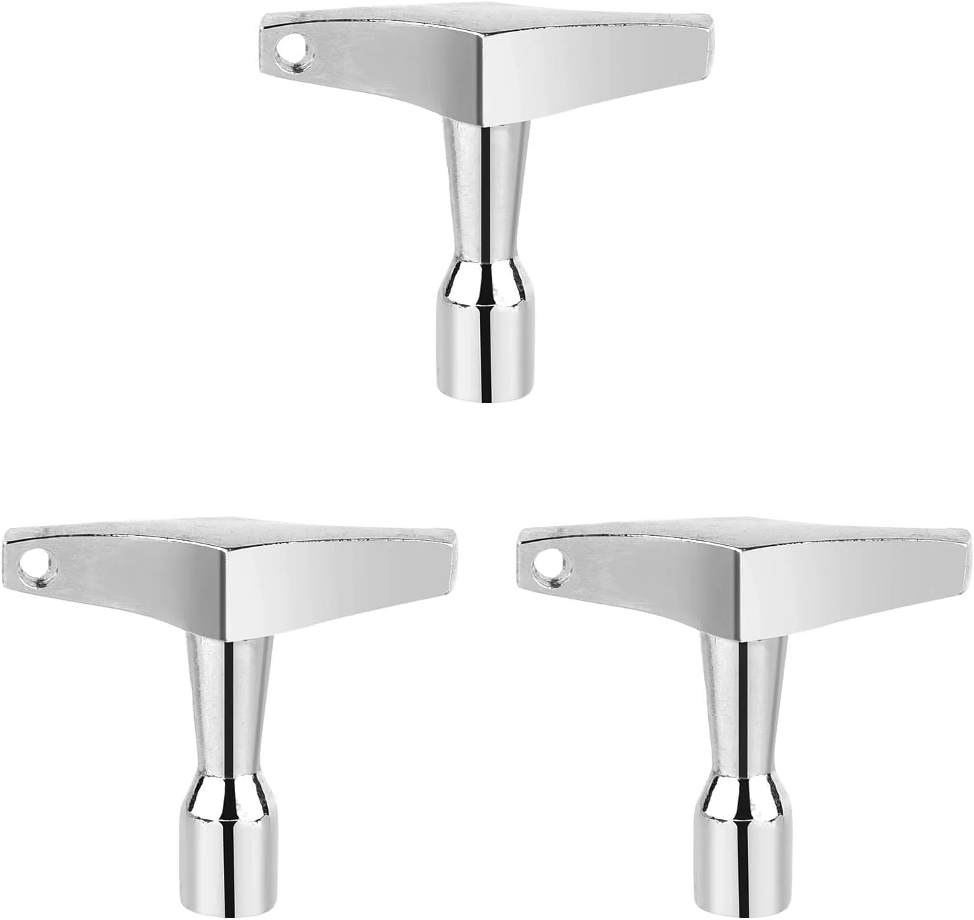 ۳ عدد آچار کوک درام، آچار کوک مغناطیسی درام جاکلیدی با دسته ارگونومیک S شکل، ابزار آچار کوک درام برای درام های آکوستیک و الکترونیکی (چهار ضلعی)