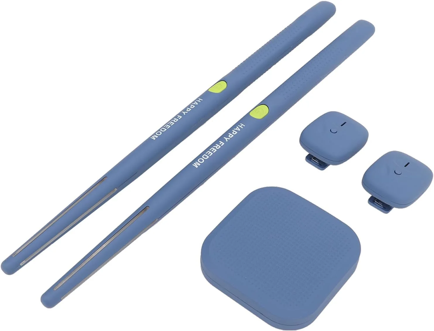 ست درام مجازی Fockety، درام الکتریکی قابل حمل با چوب‌های هوا و 2 سنسور پا، ست واقعیت مجازی ماشین کوبه‌ای الکترونیکی برای مبتدیان، بزرگسالان، نوجوانان، کودکان (آبی)