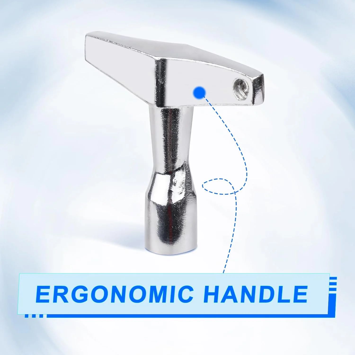 ابزار کلید کوک درام 4 عددی، کلید کوک درام با دسته ارگونومیک برای درام های آکوستیک و الکترونیکی، ابزار کلید سخت افزاری فلزی (چهار ضلعی)