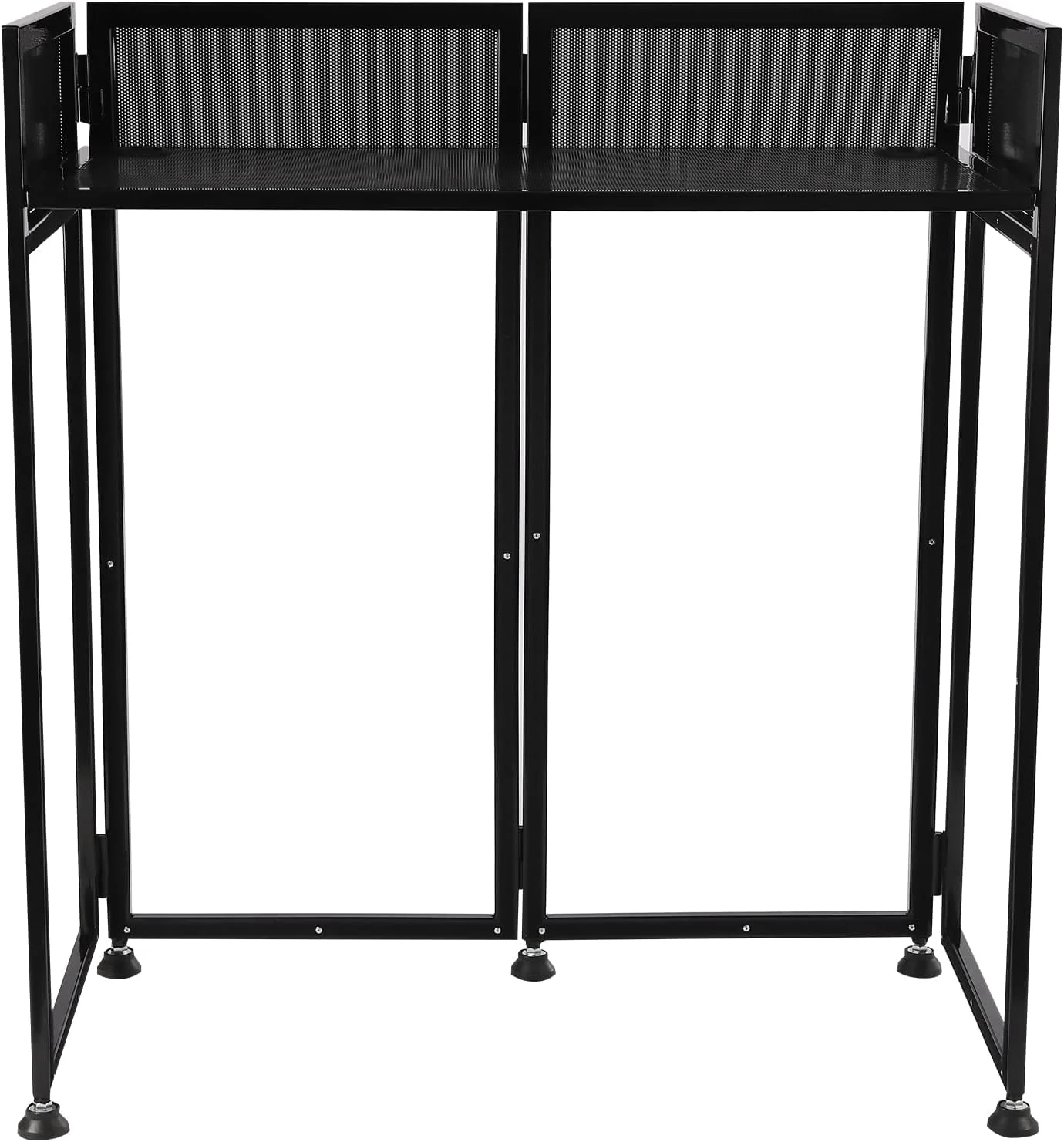 پایه DJ تاشو فلزی مشکی با کیف حمل، میز مسطح 50 در 100 سانتی‌متری، مناسب برای میادین عمومی، پیست‌های یخ، جشن تولد، مهمانی‌های خانوادگی، دیسکوها و بارها