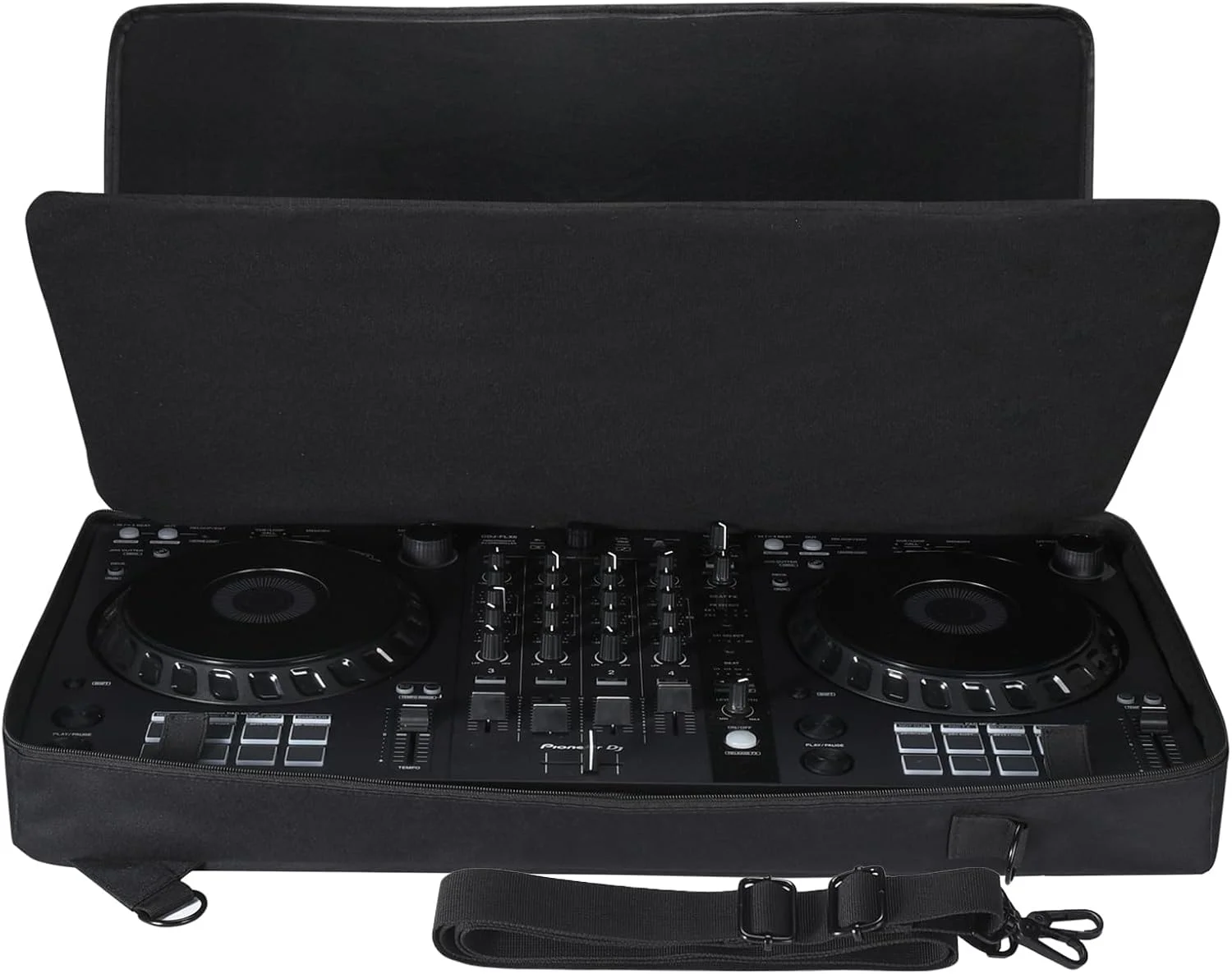 کیف حمل قابل حمل کوله پشتی برای پایونیر DJ DDJ-FLX6، مناسب برای کنترلر DJ مدل های DDJ SX SX2 SX3/DDJ 800 808/T1، هدفون، تبلت، کابل، شارژر و لوازم جانبی (مشکی)