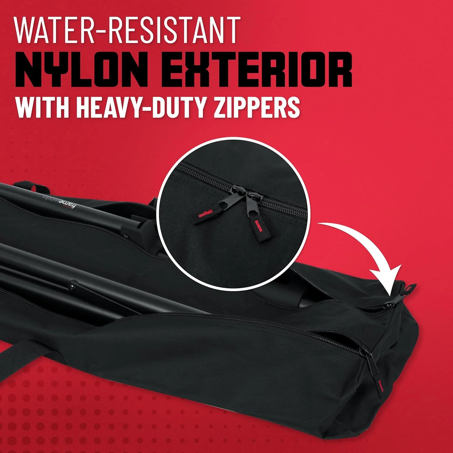 کیف حمل پایه با دو محفظه گیتور کیسز با فضای داخلی 50 اینچی; مناسب برای نگهداری پایه های بلندگو، میکروفون یا نورپردازی (GPA-SPKSTDBG-50DLX)