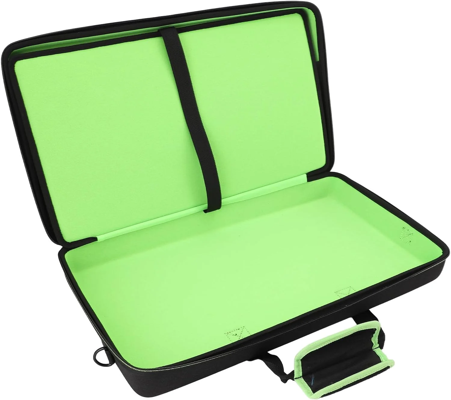 کیف حمل کنترلر دی جی ASHATA، کیف نگهداری کنترلر دی جی، کیف سخت کنترلر دی جی برای DDJ FLX4 FLX2 400 SB2 SB3 REV1 با بند شانه قابل تنظیم، محفظه پد دار و لپ تاپ 15.6 اینچی