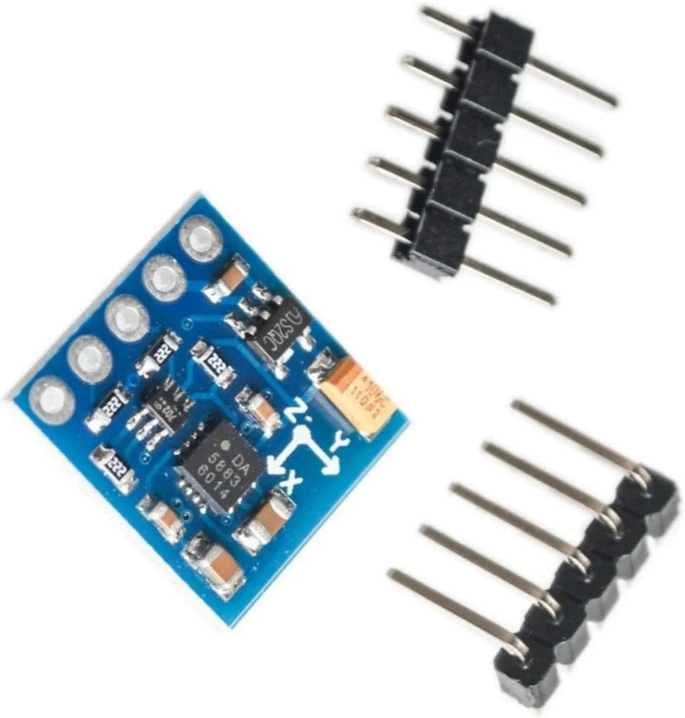 ماژول حسی سه بعدی QMC5883L با تراشه میکروکنترلر، برد توسعه با مصرف انرژی پایین و جبران کننده میدان مغناطیسی