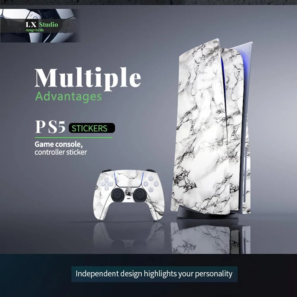 برچسب محافظ دسته PS5 نسخه دیسک، با ویژگی ضد لغزش و طراحی مدرن - رنگ ثابت 0260