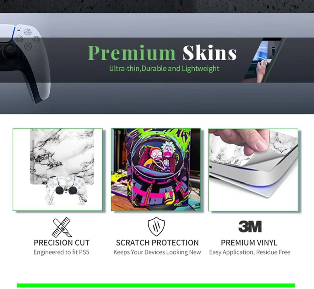 برچسب محافظ دسته PS5 نسخه دیسک، با ویژگی ضد لغزش و طراحی مدرن - رنگ ثابت 0260