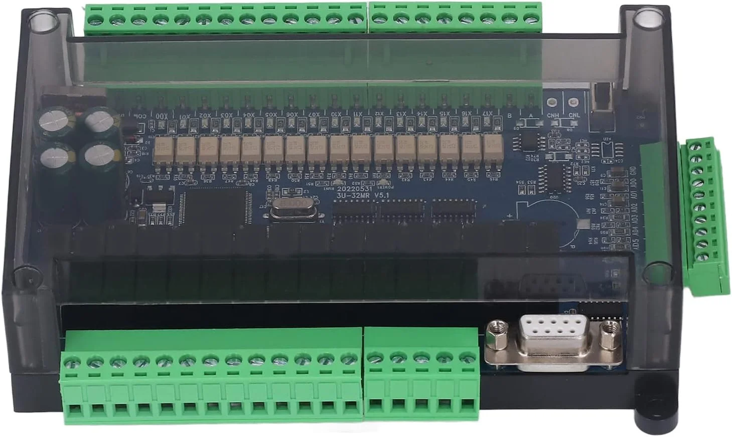 برد کنترل صنعتی 16 ورودی 16 خروجی 6AD 2DA RS485 ماژول کنترل منطقی با ساعت برای اتوماسیون صنعتی DC24V شمارش سریع برد کنترل PLC برای چاپ