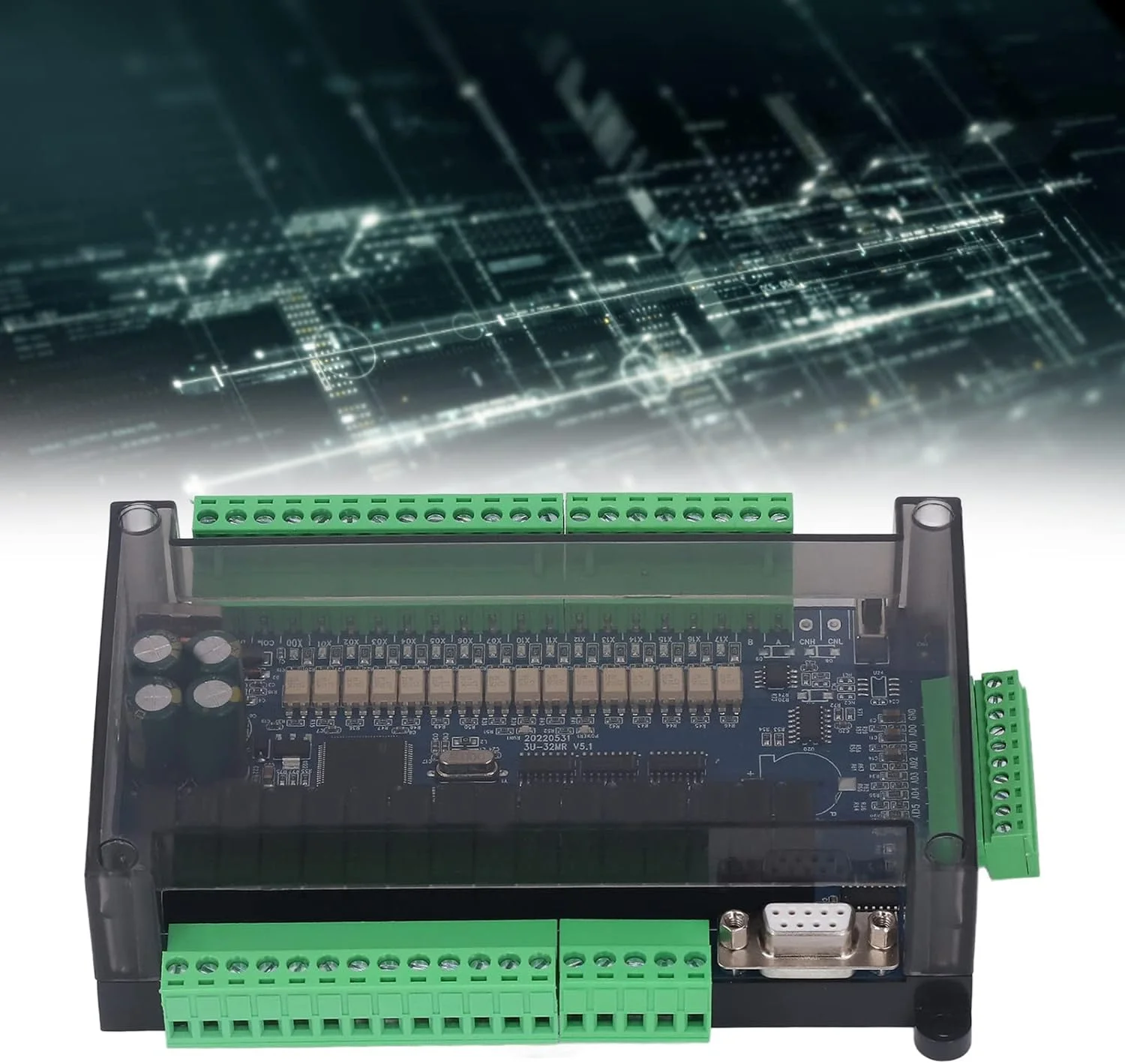 برد کنترل صنعتی 16 ورودی 16 خروجی 6AD 2DA RS485 ماژول کنترل منطقی با ساعت برای اتوماسیون صنعتی DC24V شمارش سریع برد کنترل PLC برای چاپ برد کنترل صنعتی 16 ورودی 16 خروجی 6AD 2DA RS485 ماژول کنترل منطقی با ساعت برای اتوماسیون صنعتی DC24V شمارش سریع برد کنترل PLC برای چاپ