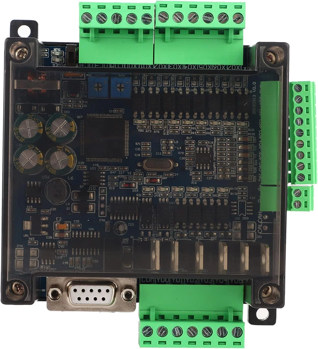 برد کنترل صنعتی FX3U 14MT PLC با کارایی بالا با 6 ورودی آنالوگ و 2 خروجی آنالوگ 24 ولت 1 آمپر برای سیستم های کنترل اتوماسیون صنعتی