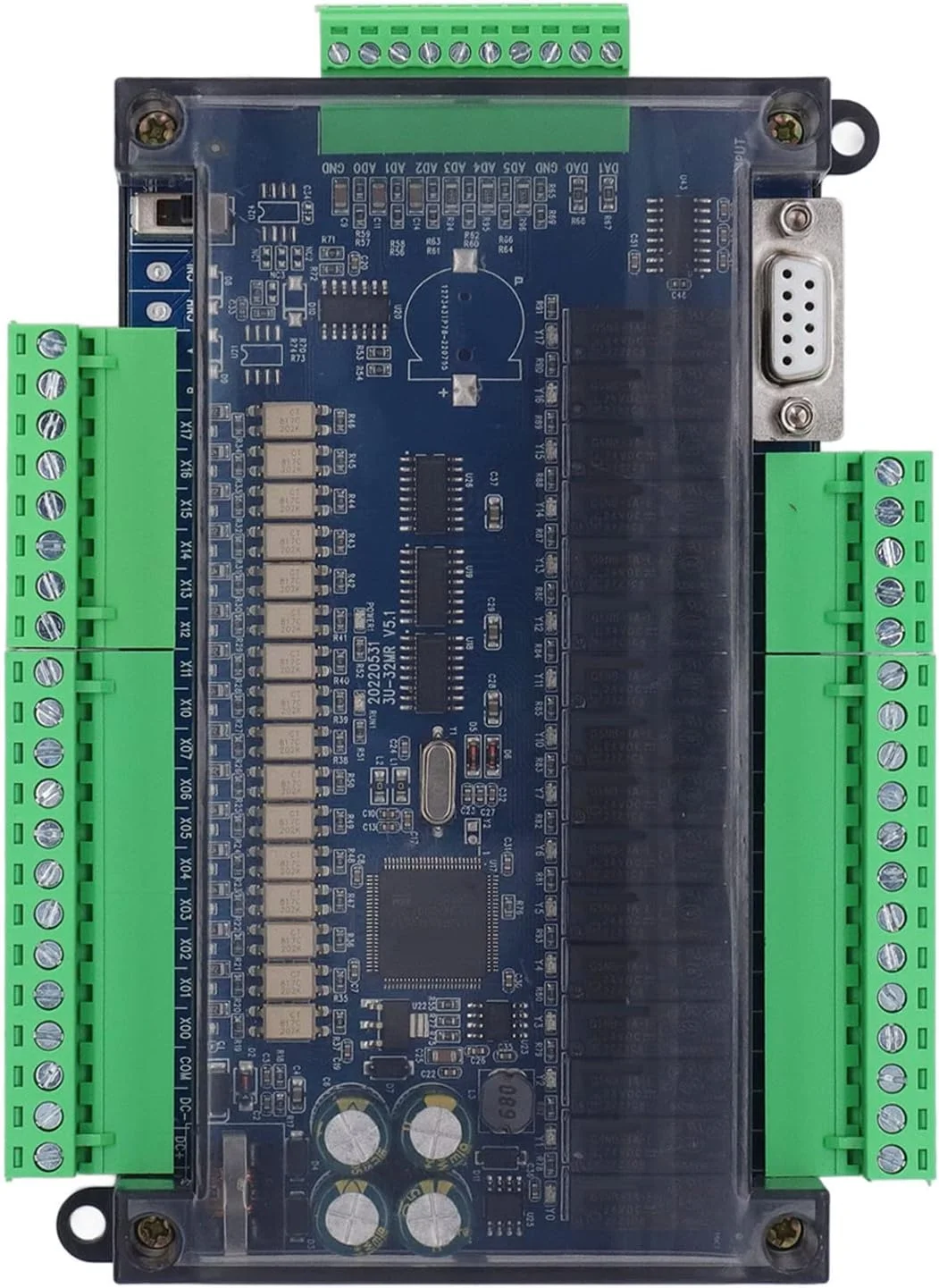 برد کنترل صنعتی PLC کنترلر قابل برنامه ریزی 16 ورودی 16 خروجی 6AD 2DA آنالوگ شمارش سریع اتصال صفحه نمایش RS485 برای اتوماسیون صنعتی چاپ شیمیایی برد کنترل صنعتی PLC کنترلر قابل برنامه ریزی 16 ورودی 16 خروجی 6AD 2DA آنالوگ شمارش سریع اتصال صفحه نمایش RS485 برای اتوماسیون صنعتی چاپ شیمیایی
