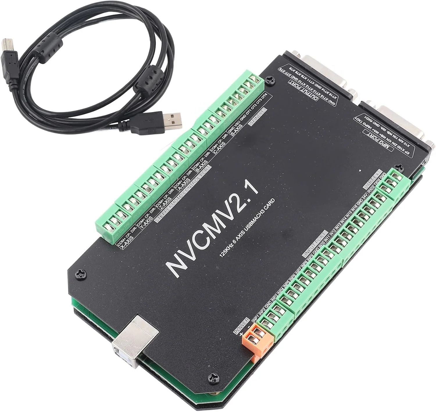 برد کنترلر CNC شش محور Hapivida، رابط USB با 16 ورودی/خروجی قابل برنامه ریزی کارت کنترل اسپیندل PWM برای سیستم موتور پله ای