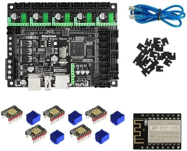 برد اصلی کنترلر MKS Robin Nano V3.1 32bit 168MHz به همراه صفحه نمایش لمسی TS35 و ماژول WiFi و درایور TMC2209