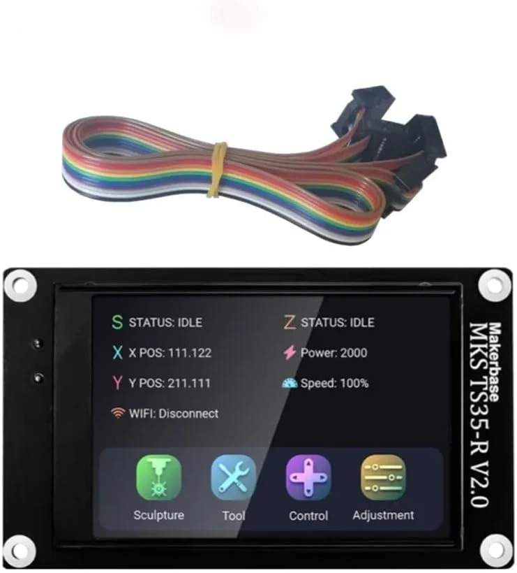 کنترلر آفلاین Makerbase MKS DLC32 V2.1، 32 بیتی ESP32 WiFi GRBL با صفحه لمسی TFT برای دستگاه حکاکی لیزری رومیزی (مدل Type-5)