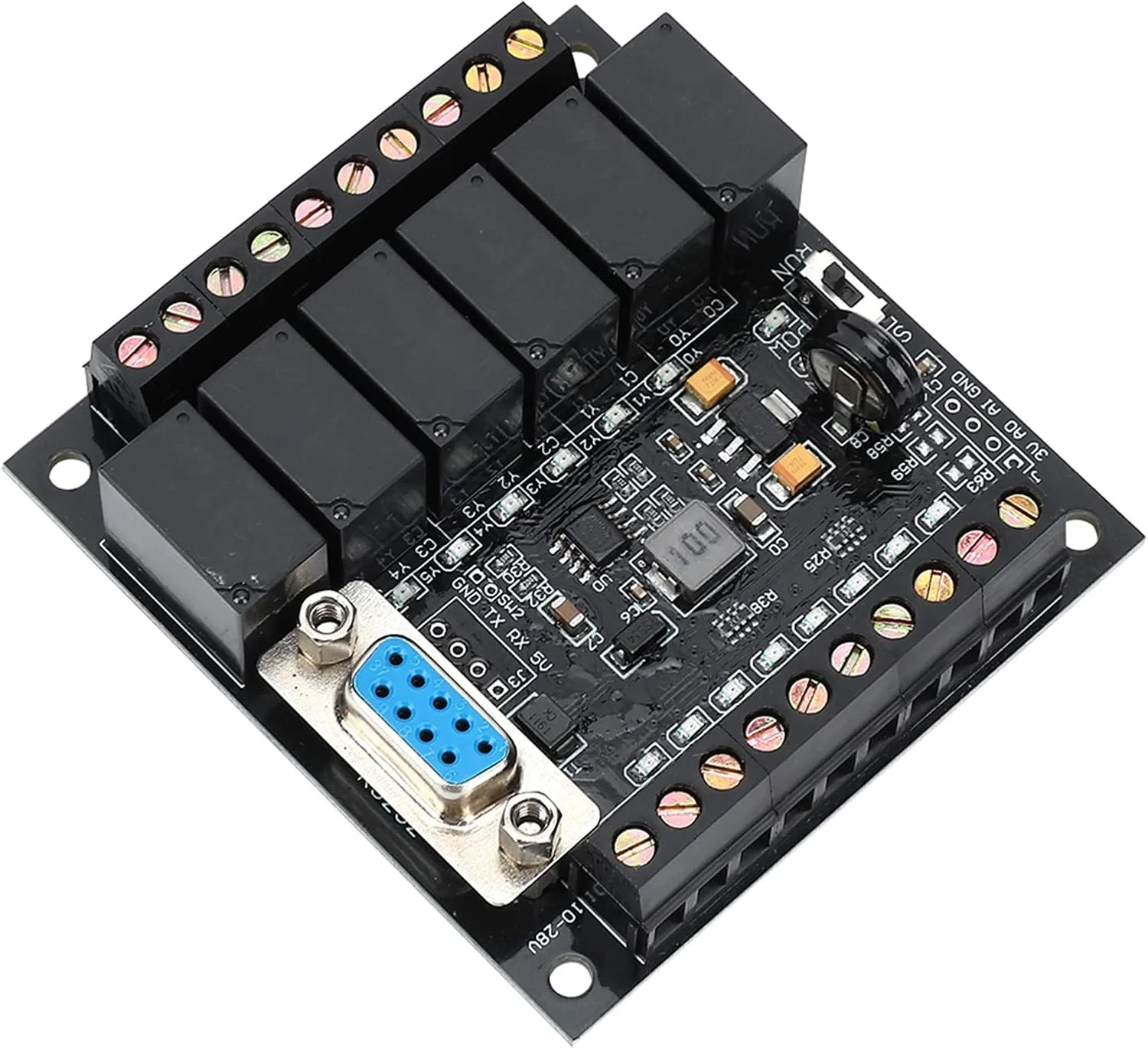 برد کنترل صنعتی PLC مدل FX1N 14MR، کنترلر قابل برنامه ریزی DC10 28V با تراشه STM32 ضد تداخل برای کنترل اتوماتیک صنعتی (14MR) برد کنترل صنعتی PLC مدل FX1N 14MR، کنترلر قابل برنامه ریزی DC10 28V با تراشه STM32 ضد تداخل برای کنترل اتوماتیک صنعتی (14MR)