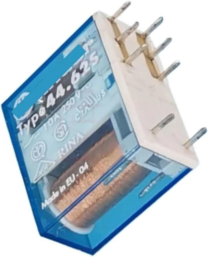 کنتاکتور Finder مدل 44.62.7.024.0000، 44.62S 24VDC 8 پین 10 آمپر DC24V مناسب برای پنل کنترل صنعتی (آبی آسمانی روشن 95.55)