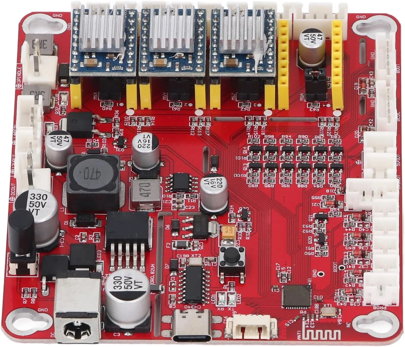 برد کنترل 3 محوره دستگاه حکاکی به همراه کابل USB، 12V-36V 0A-8A، فریمور GRBL 1.1، کنترل اسپیندل PWM TTL، برای درایور 4988