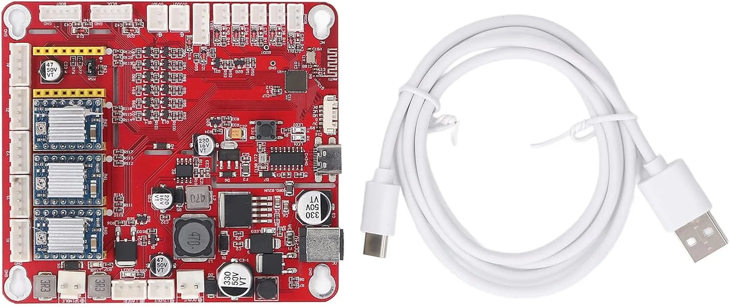 برد کنترل 3 محوره دستگاه حکاکی با رابط Type C، فریمور GRBL 1.1، کنترل سیگنال PWM TTL، موتورهای پله ای Plug and Play، بارگیری