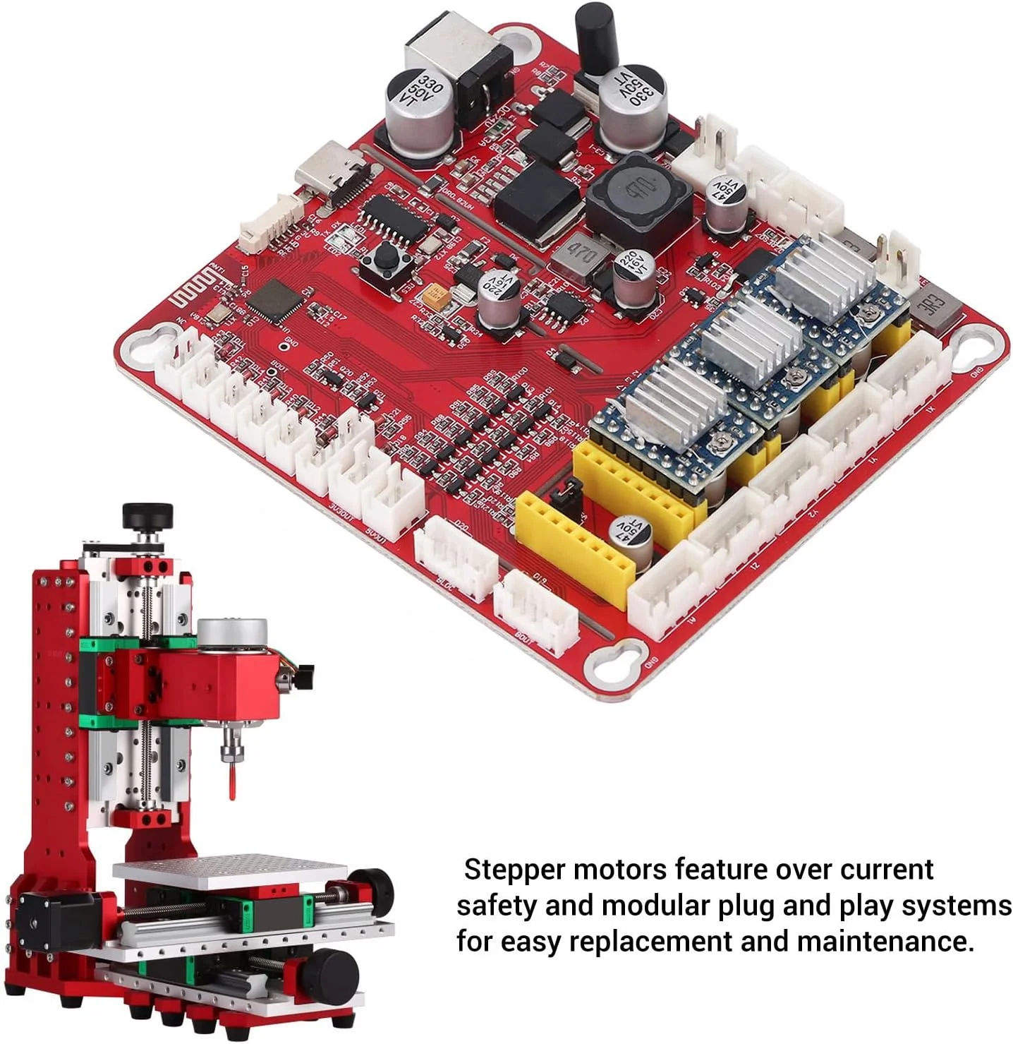 برد کنترل 3 محوره دستگاه حکاکی با رابط Type C، فریمور GRBL 1.1، کنترل سیگنال PWM TTL، موتورهای پله ای Plug and Play، بارگیری