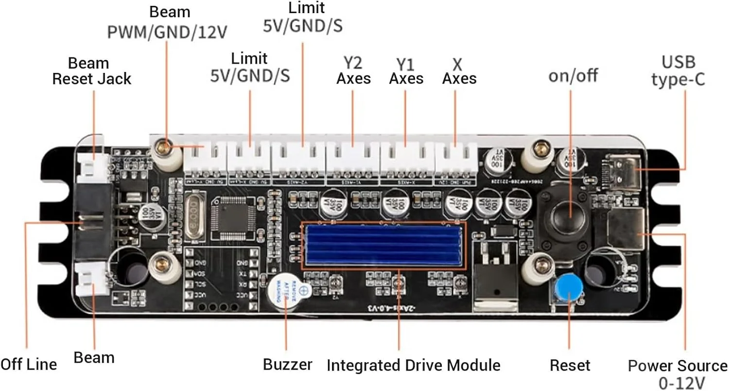برد کنترل دستگاه حکاکی CNC با خروجی PWM، سرعت کار و محورهای Y، مناسب برای لینوکس و OS X