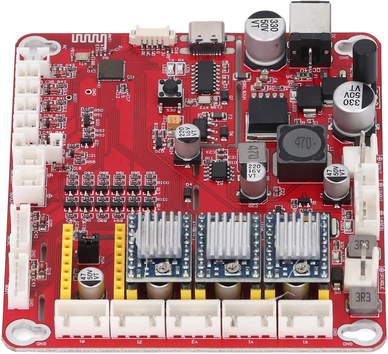 برد کنترل 3 محوره دستگاه حکاکی به همراه کابل USB، 12V-36V 0A-8A، فریمور GRBL 1.1، کنترل اسپیندل PWM TTL، برای درایور 4988
