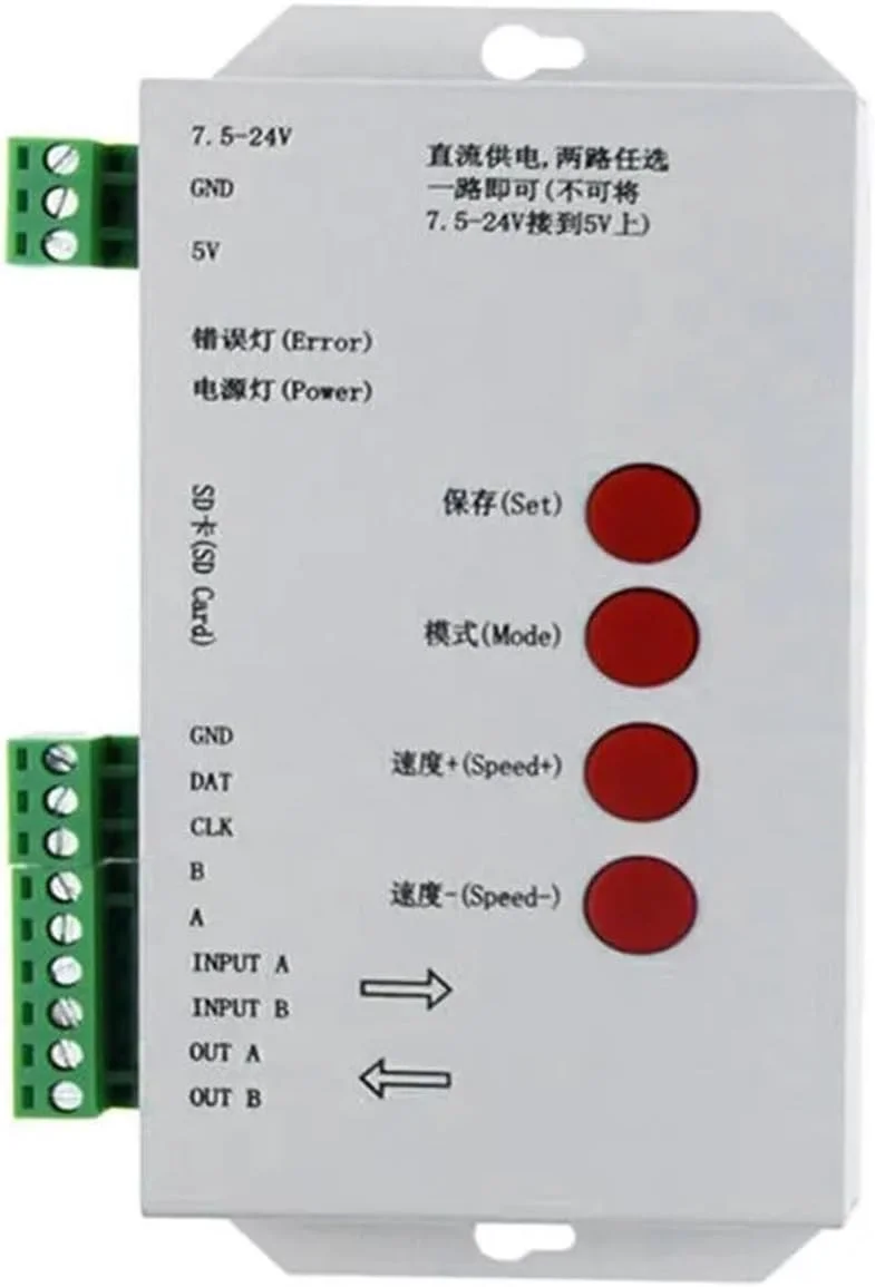 کنترلر T1000s K1000s برای WS2812B WS2811 APA102 T1000S WS2813 LED 2048 پیکسل پروگرامر DC5-24V(T1000S)