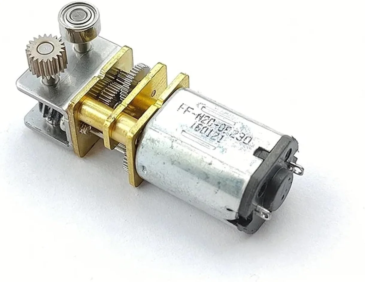 موتور کاهنده N20 مناسب قلم چاپ سه بعدی، گیربکس فلزی حلزونی توربو، موتور راست گرد DC 3V 3.7V 5V 22RPM