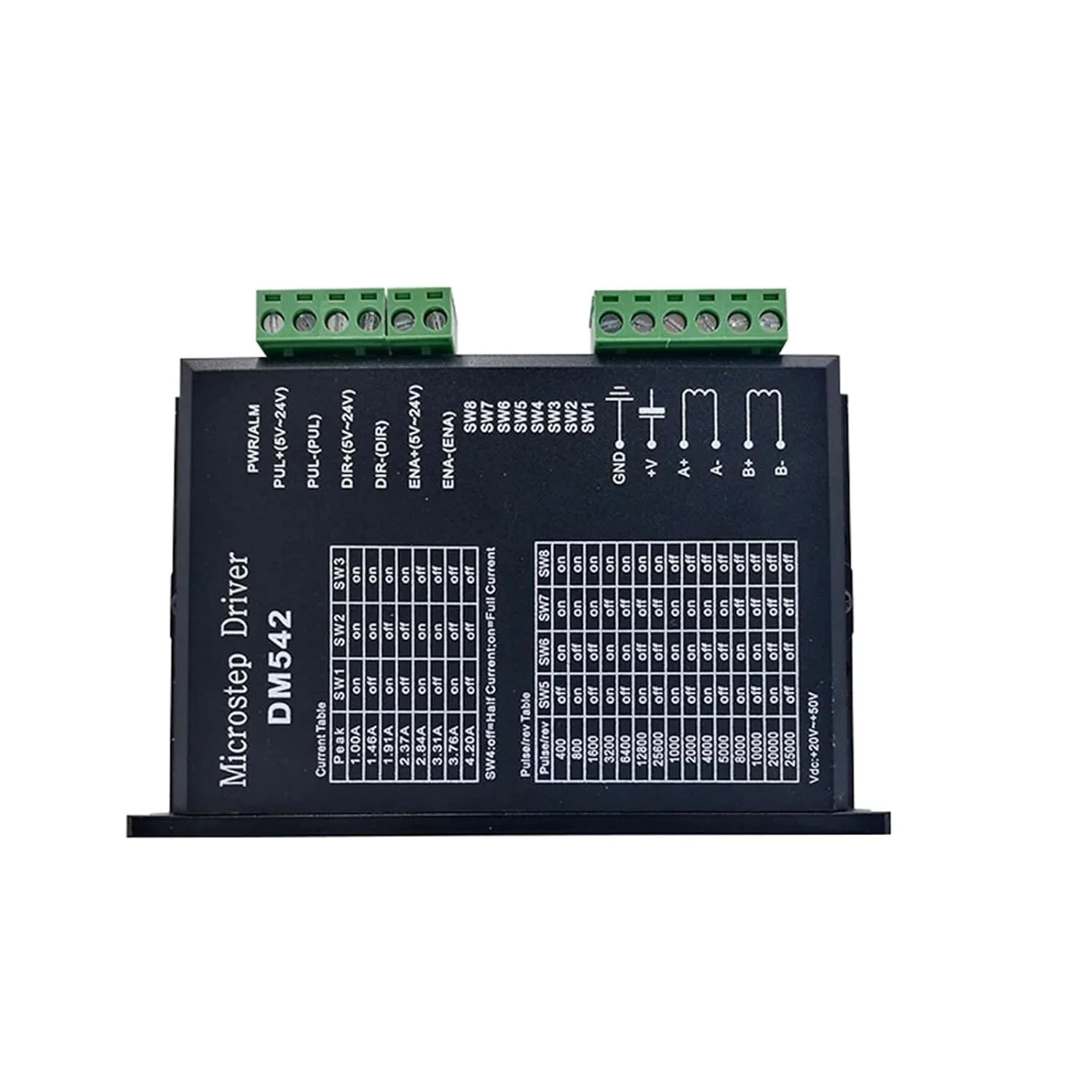 درایور موتور پله ای DM542 میکرو استپ 25600 شل برای موتور پله ای Nema17 Nema23