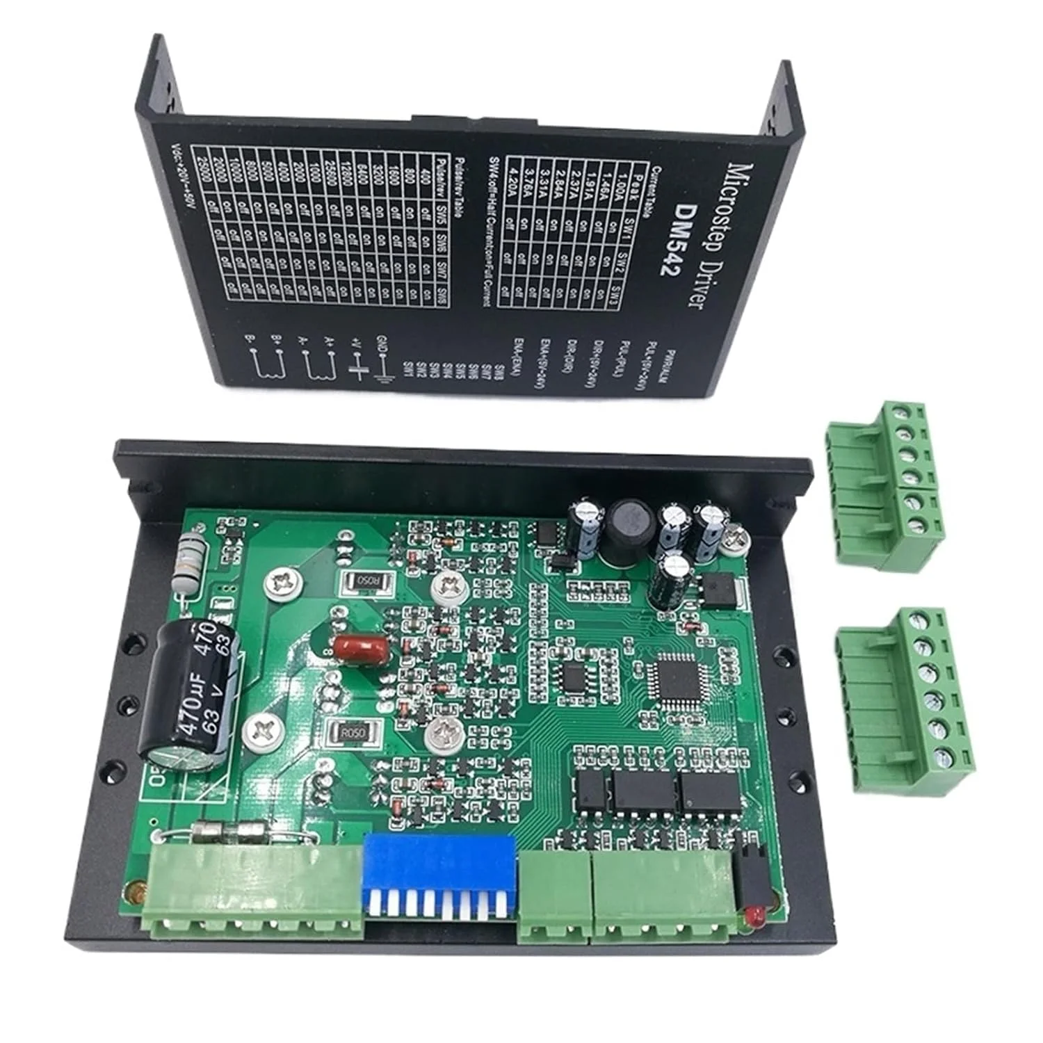 درایور موتور پله ای DM542 میکرو استپ 25600 شل برای موتور پله ای Nema17 Nema23