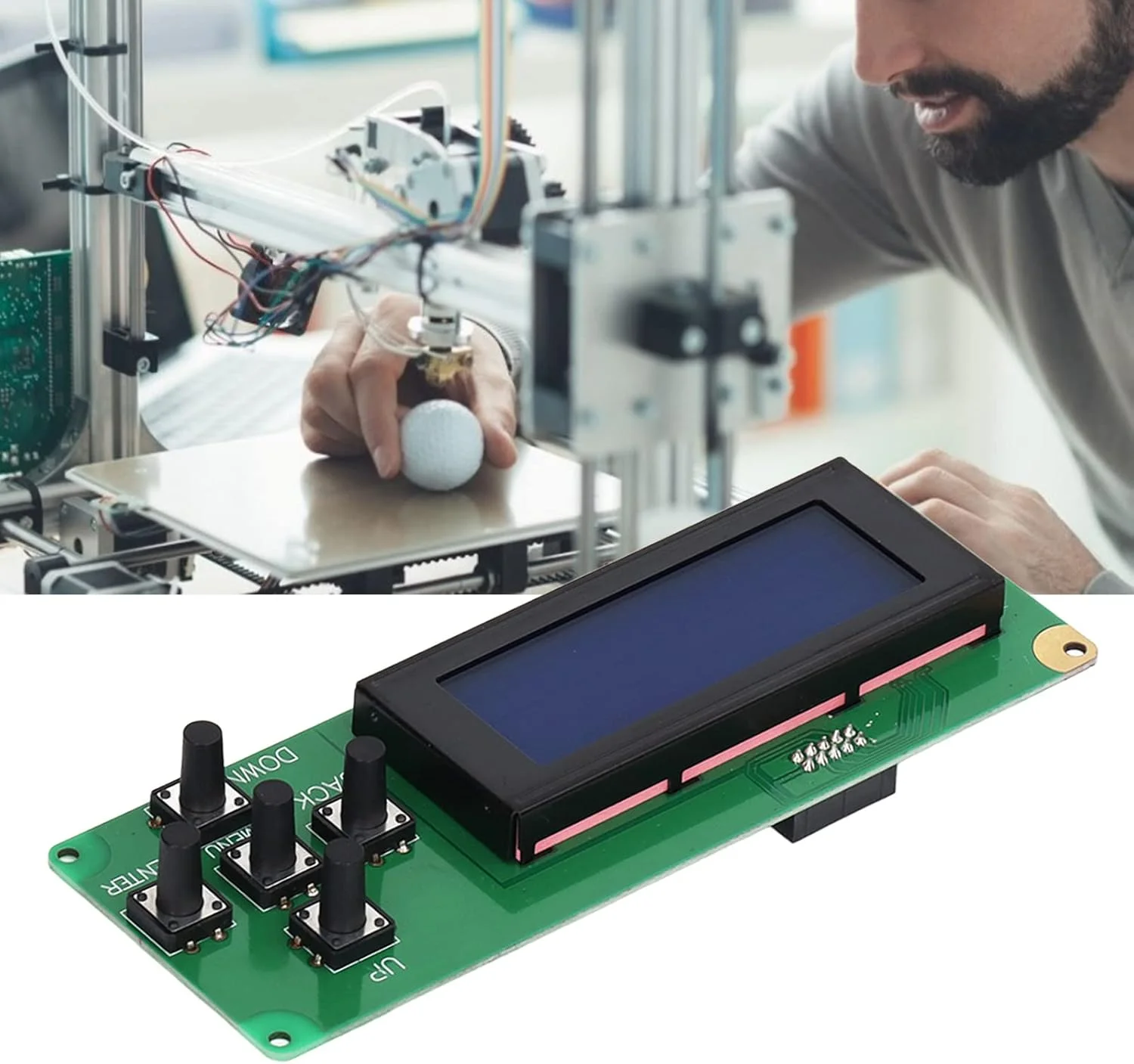 برد کنترل نمایشگر LCD با رزولوشن بالا صفحه نمایش 3.1 اینچی به همراه کابل 5 پین برای پرینترهای سه بعدی Anet A8 A4 A2 A6 L E2