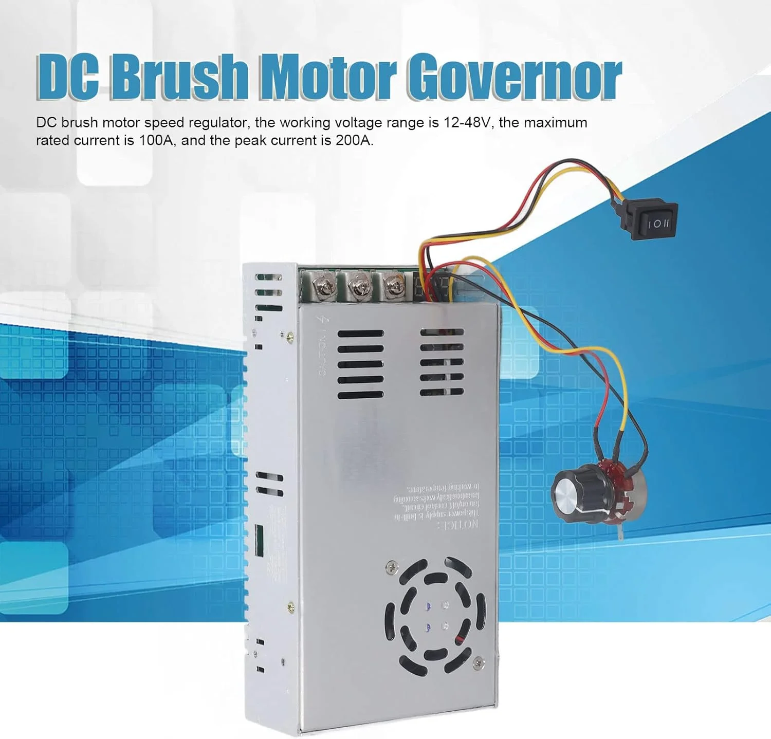 تنظیم کننده سرعت موتور DC12 تا 48 ولت، کنترلر موتور براش CW CCW 200 آمپر توان بالا صنعتی برای نوار نور LED، سیستم امنیتی دوربین، پرینتر سه بعدی