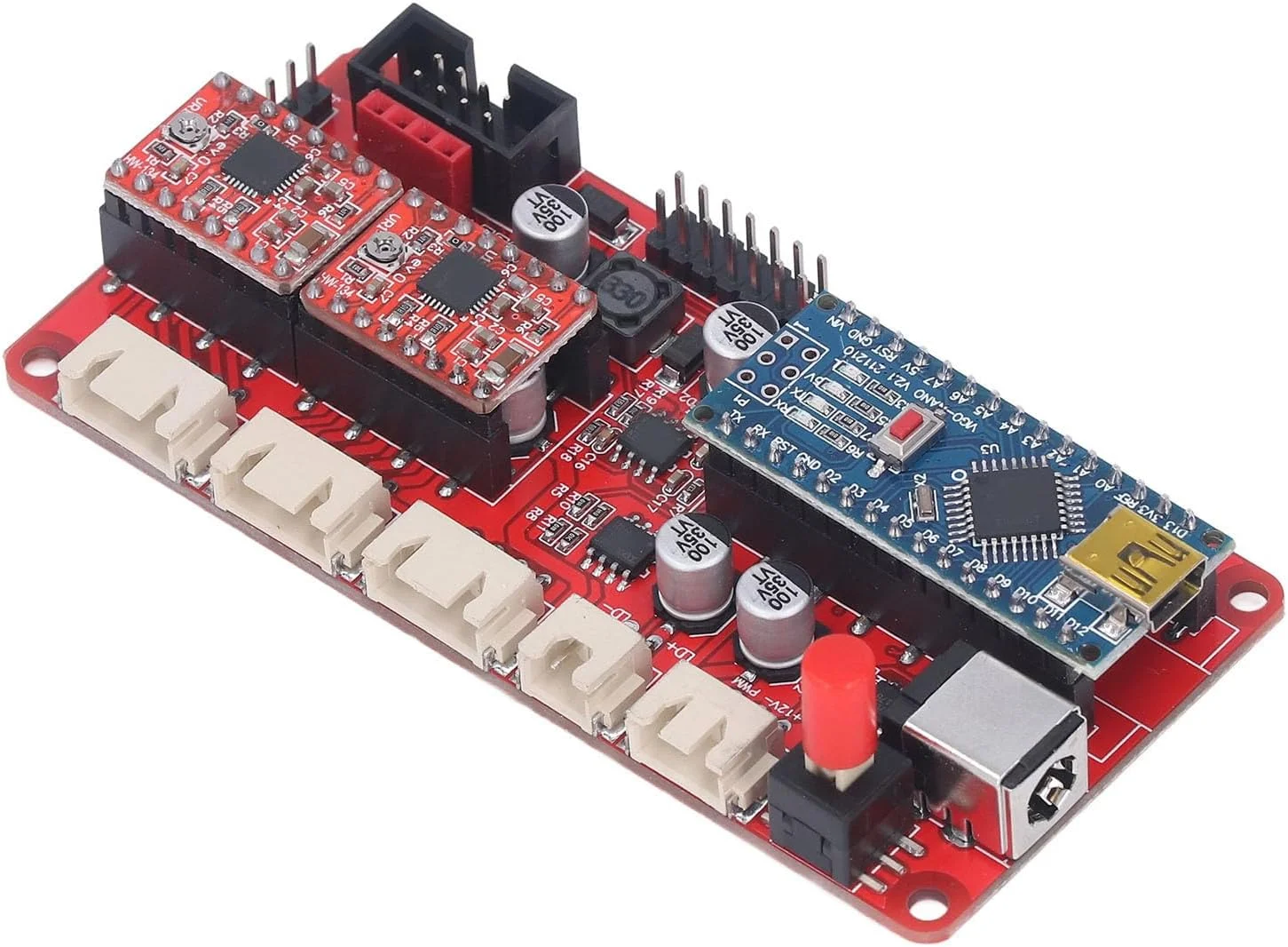 درایور USB کنترلر CNC دو محور، کابل داده USB به 5 پین، درایور موتور پله ای PCB برای حکاکی GRBL Elekscam Vegoengraver