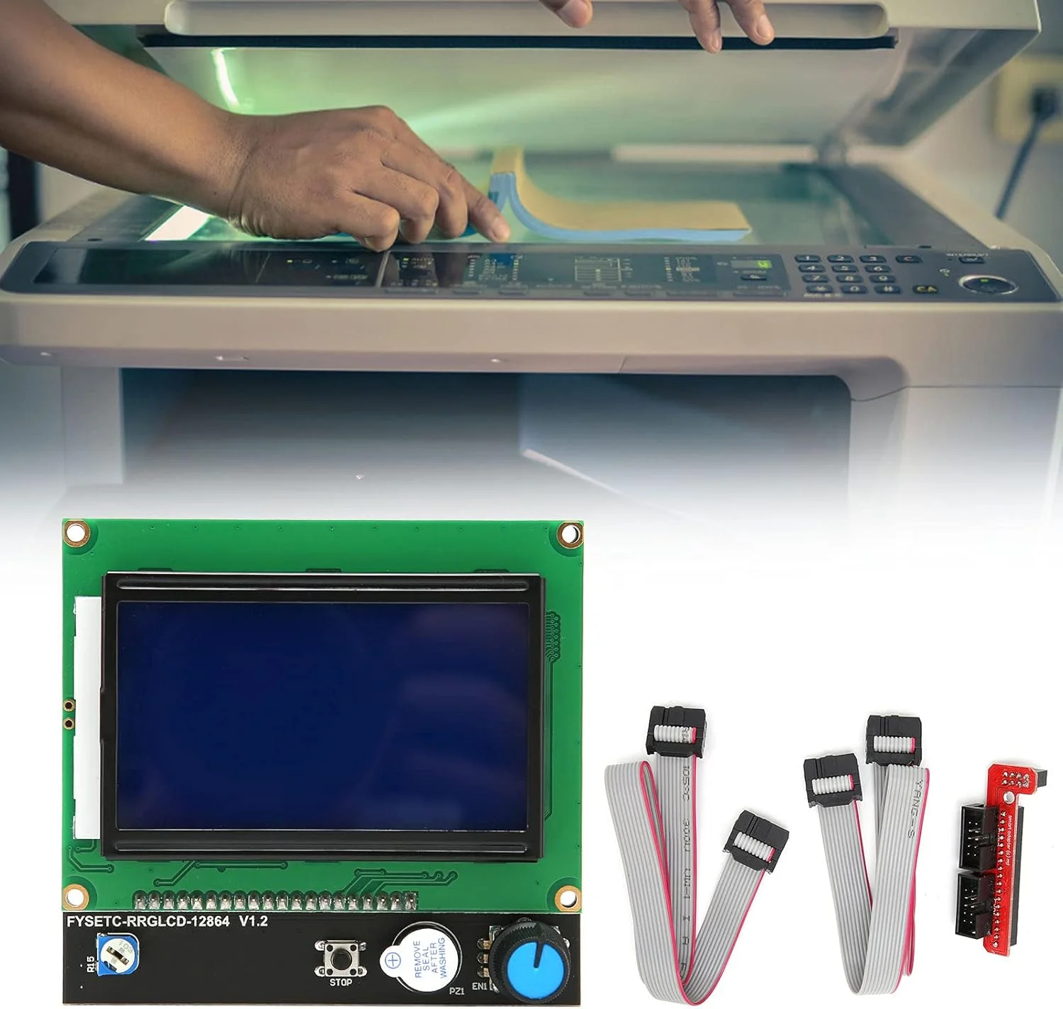 کنترلر نمایشگر پرینتر با قابلیت چاپ آفلاین برای رمپز 1.4 Reprap، مانیتور صفحه نمایش LCD، نصب آسان، دارای رمزگذار برای تنظیم پارامترها